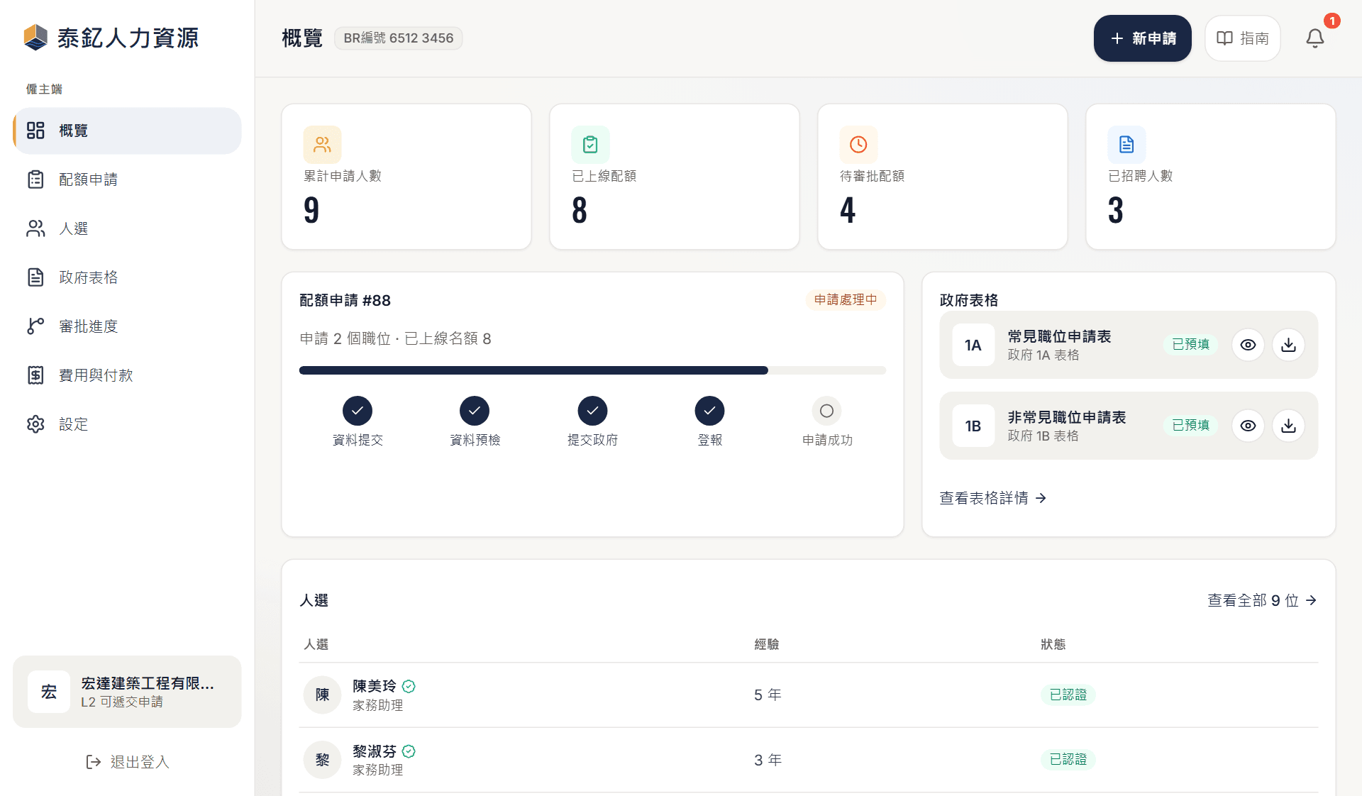 配額申請與審批,全程在線